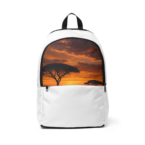 Savanna Sunset Harmony - Unisex Fabric Backpack Savanna Sunset Harmony - Unisex Fabric Backpack