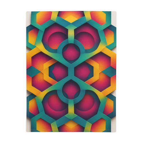 Kaleidoscope Harmony - Plush Fleece Blanket