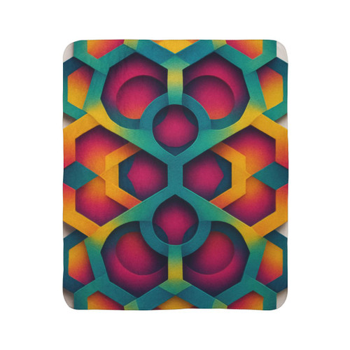 Kaleidoscope Harmony - Fleece Sherpa Blanket