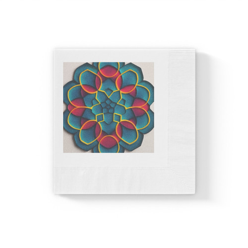 Kaleidoscope Harmony - White Coined Napkins