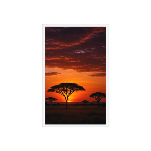 Savanna Sunset Harmony - Acrylic Sign with Wooden Stand