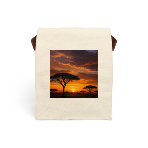 Savanna Sunset Harmony - Canvas Lunch Bag With Strap