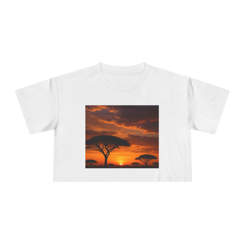 Savanna Sunset Harmony - Women's Crop Tee Savanna Sunset Harmony - Women's Crop Tee
