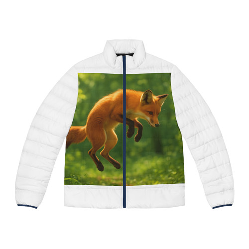 Whimsical Fox Tails - Men's Puffer Jacket (AOP) Whimsical Fox Tails - Men's Puffer Jacket (AOP)