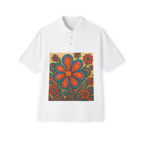Psychedelic Flower Power - Men's Piqué Polo