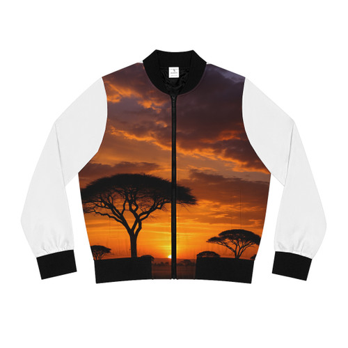 Savanna Sunset Harmony - Women's Bomber Jacket (AOP) Savanna Sunset Harmony - Women's Bomber Jacket (AOP)