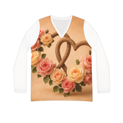 Enduring Love Blossoms - Women's Long Sleeve V-neck Shirt (AOP) Enduring Love Blossoms - Women's Long Sleeve V-neck Shirt (AOP)