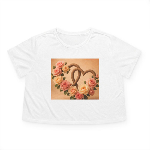 Enduring Love Blossoms - Women's Flowy Cropped Tee Enduring Love Blossoms - Women's Flowy Cropped Tee