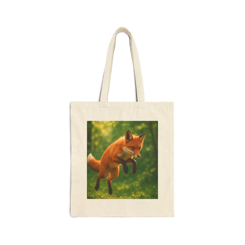Whimsical Fox Tails - Cotton Canvas Tote Bag Whimsical Fox Tails - Cotton Canvas Tote Bag