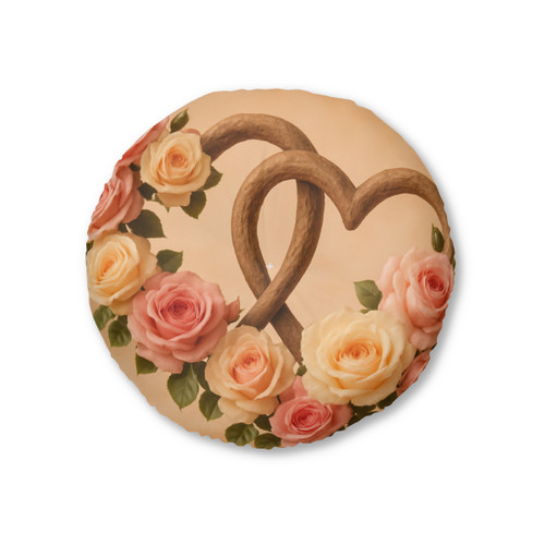 Enduring Love Blossoms - Tufted Floor Pillow, Round