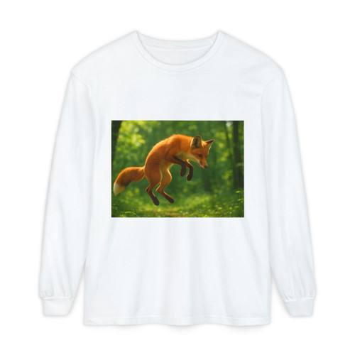 Whimsical Fox Tails - Unisex Garment-dyed Long Sleeve T-Shirt Whimsical Fox Tails - Unisex Garment-dyed Long Sleeve T-Shirt