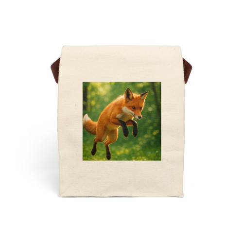Whimsical Fox Tails - Canvas Lunch Bag With Strap