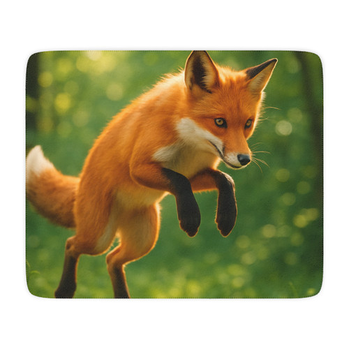 Whimsical Fox Tails - Tan Sherpa Blanket