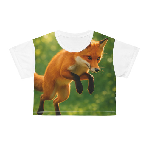 Whimsical Fox Tails - Crop Tee (AOP)