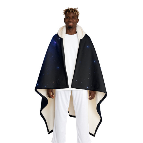 Galactic Symphony - Hooded Sherpa Fleece Blanket