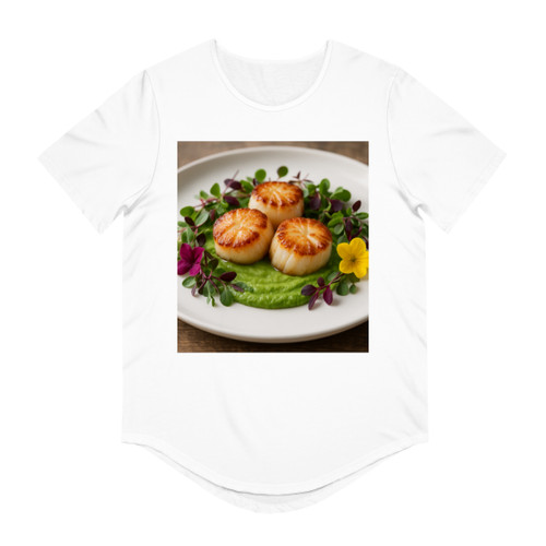 Savory Elegance - Men's Jersey Curved Hem Tee