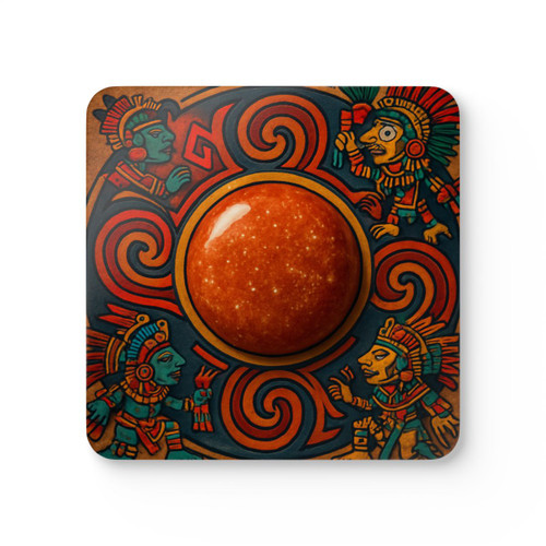 Sunstone Embrace - Corkwood Coaster Set