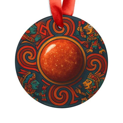 Sunstone Embrace - Acrylic Ornament with Ribbon