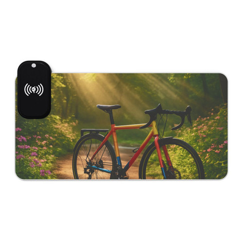 Pedal Through Paradise - LED Gaming Mouse Pad, Wireless Charging