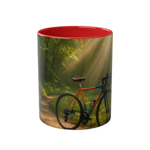 Pedal Through Paradise - Two-Tone Coffee Mugs, 11oz