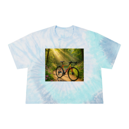 Pedal Through Paradise - Women's Tie-Dye Crop Tee Pedal Through Paradise - Women's Tie-Dye Crop Tee