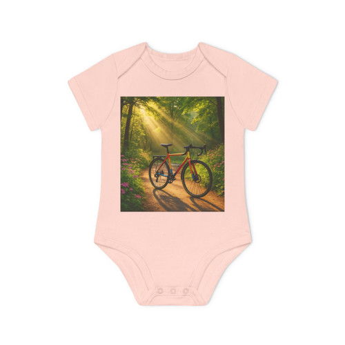 Pedal Through Paradise - Baby Organic Short Sleeve Bodysuit Pedal Through Paradise - Baby Organic Short Sleeve Bodysuit
