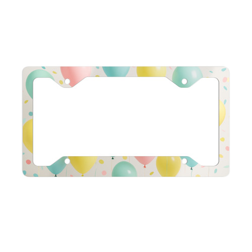 Whimsical Balloon Bash - Metal License Plate Frame