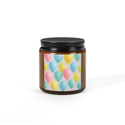 Whimsical Balloon Bash - Scented Soy Candle (Multi-Size, Amber Jar)