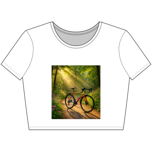Pedal Through Paradise - Women’s Poly-Cotton Crop Tee Pedal Through Paradise - Women’s Poly-Cotton Crop Tee