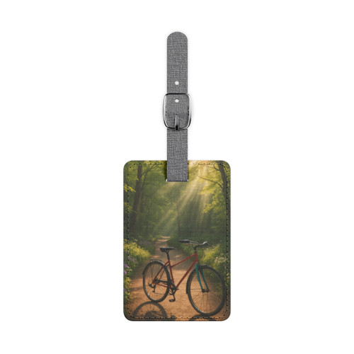 Pedal Through Paradise - Saffiano Polyester Luggage Tag, Rectangle