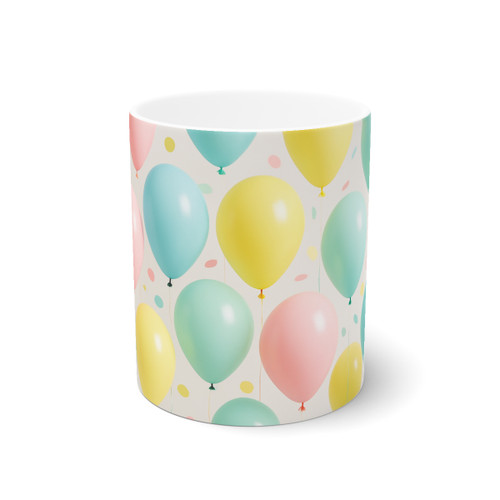 Whimsical Balloon Bash - White Ceramic Mug, 11oz and 15oz