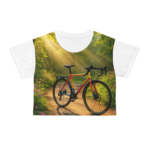 Pedal Through Paradise - Crop Tee (AOP)