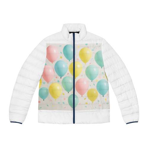 Whimsical Balloon Bash - Men's Puffer Jacket (AOP) Whimsical Balloon Bash - Men's Puffer Jacket (AOP)