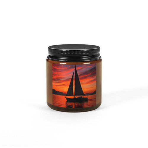 Sailing into Sunset - Scented Soy Candle (Multi-Size, Amber Jar)