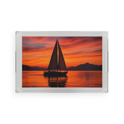 Sailing into Sunset - Acrylic Serving Tray