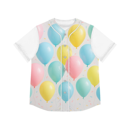 Whimsical Balloon Bash - Women's Baseball Jersey (AOP) Whimsical Balloon Bash - Women's Baseball Jersey (AOP)