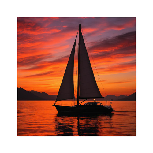 Sailing into Sunset - Square Stickers, Indoor\Outdoor