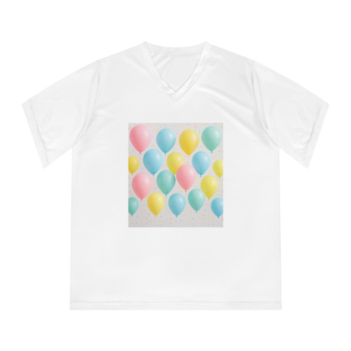 Whimsical Balloon Bash - Women's Performance V-Neck T-Shirt Whimsical Balloon Bash - Women's Performance V-Neck T-Shirt