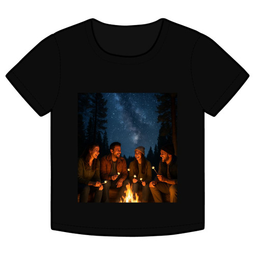 Whimsical Campfire Nights - Organic Rib Baby Tee Whimsical Campfire Nights - Organic Rib Baby Tee
