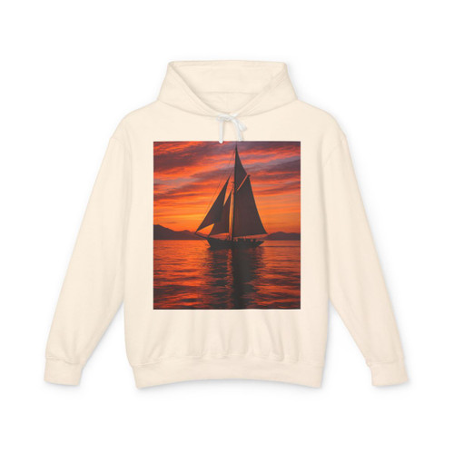 Sailing into Sunset - Unisex Lightweight Hooded Sweatshirt Sailing into Sunset - Unisex Lightweight Hooded Sweatshirt