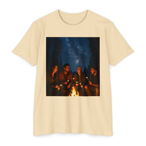 Whimsical Campfire Nights - Unisex CVC Jersey T-shirt Whimsical Campfire Nights - Unisex CVC Jersey T-shirt