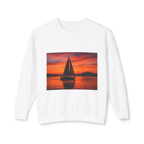 Sailing into Sunset - Unisex Lightweight Crewneck Sweatshirt Sailing into Sunset - Unisex Lightweight Crewneck Sweatshirt
