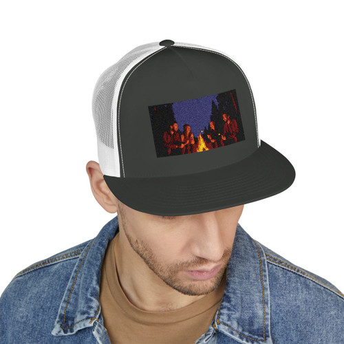 Whimsical Campfire Nights - 5 Panel Trucker Cap (Embroidery) Whimsical Campfire Nights - 5 Panel Trucker Cap (Embroidery)