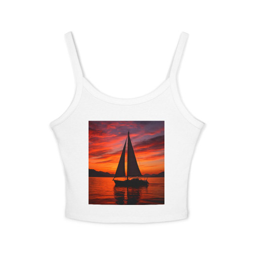 Sailing into Sunset - Women's Spaghetti Strap Tank Top Sailing into Sunset - Women's Spaghetti Strap Tank Top