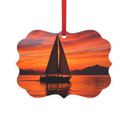Sailing into Sunset - Metal Plaque Ornament