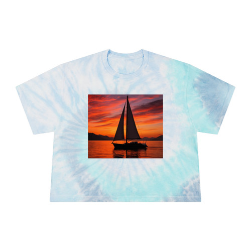 Sailing into Sunset - Women's Tie-Dye Crop Tee Sailing into Sunset - Women's Tie-Dye Crop Tee