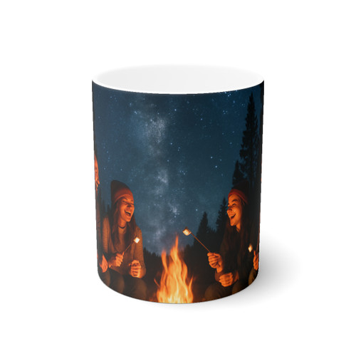 Whimsical Campfire Nights - White Ceramic Mug, 11oz and 15oz