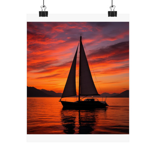 Sailing into Sunset - Matte Vertical Posters