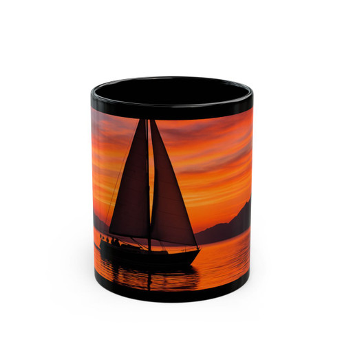 Sailing into Sunset - Black Mug (11oz, 15oz)