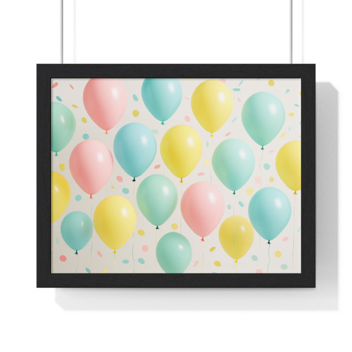 Whimsical Balloon Bash - Horizontal Framed Poster